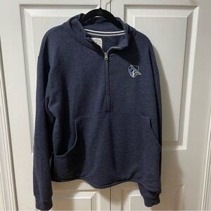 Hopkins Bluejays Sweatshirt Womens Size XL League 1/2 Zip Open Pockets
